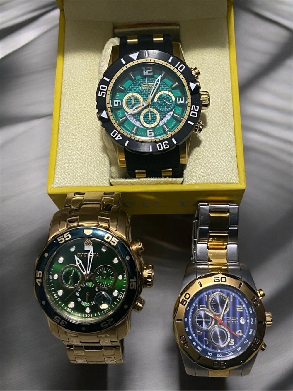 Set of 3 Men's Invicta Chronograph Watches